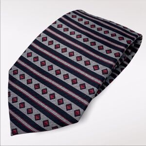 ALEXANDER JULIAN | Diamond And Stripes Silk Tie